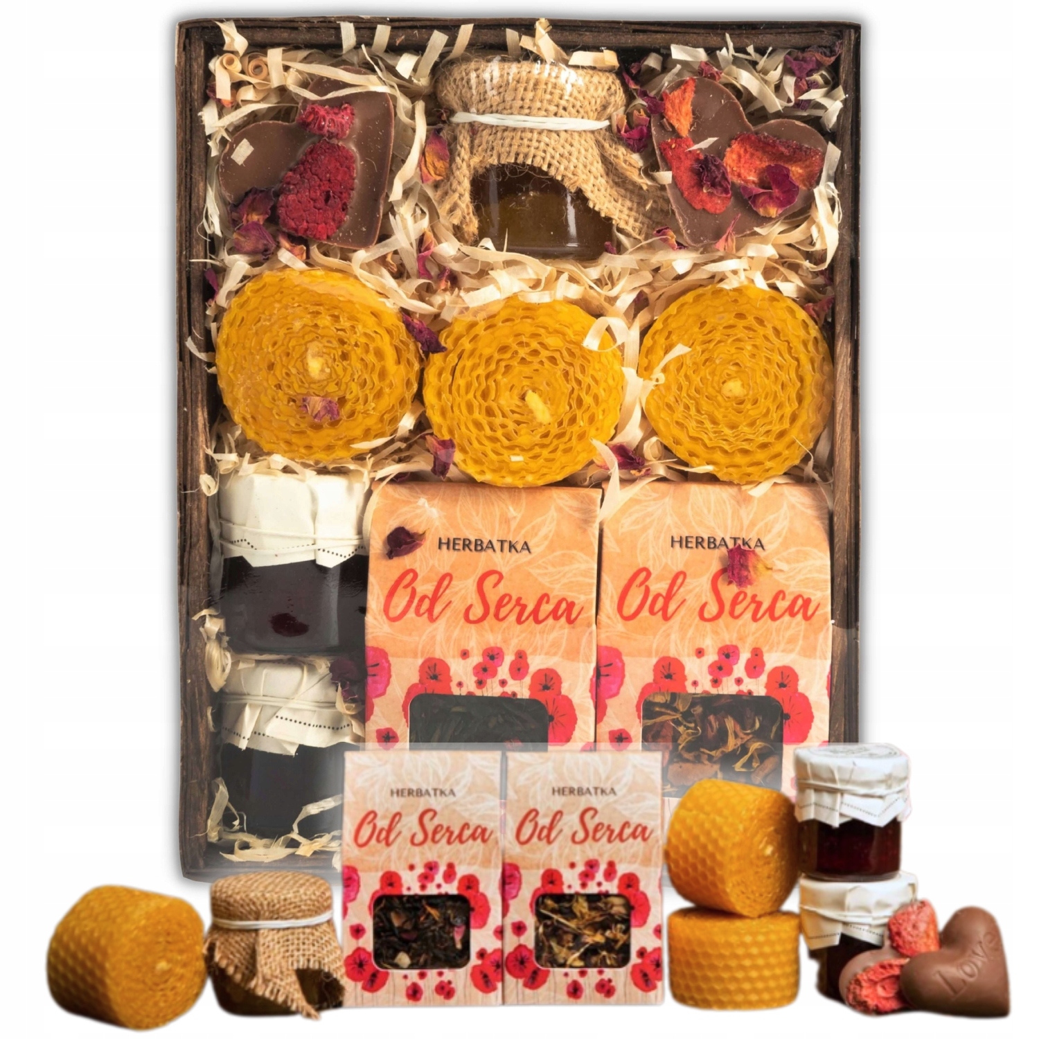 Dárkový Koš Sada Čajů Čokoládové Svíčky Med Džemy K Narozeninám