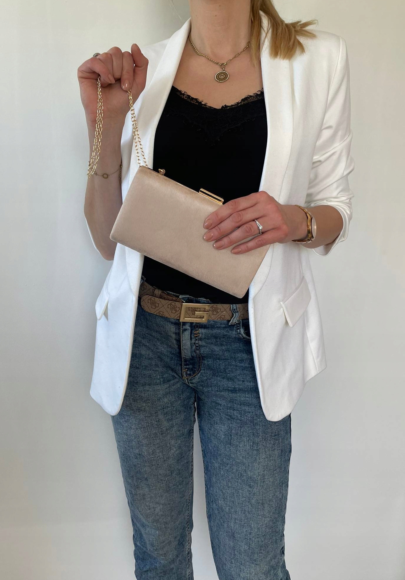 ZAMSZOWA TOREBKA KOPERTÓWKA PUZDERKO NUDE PINK Wielkość mała (nie mieszcząca A4)