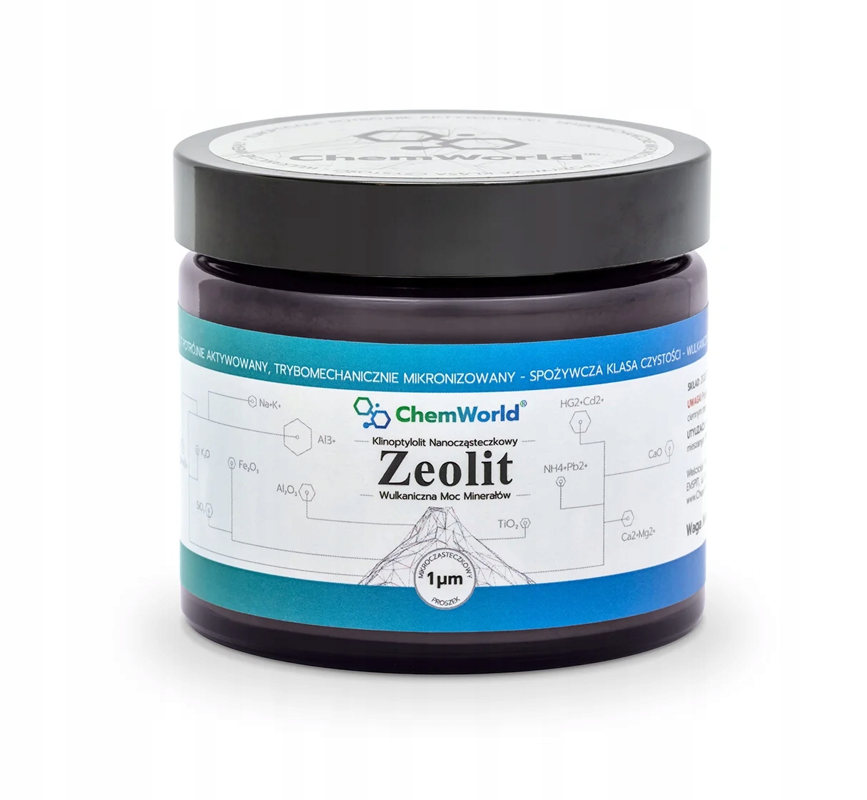Zeolit Klinoptylolit Naturalny (1 um) 125 g proszek Detoksykujący