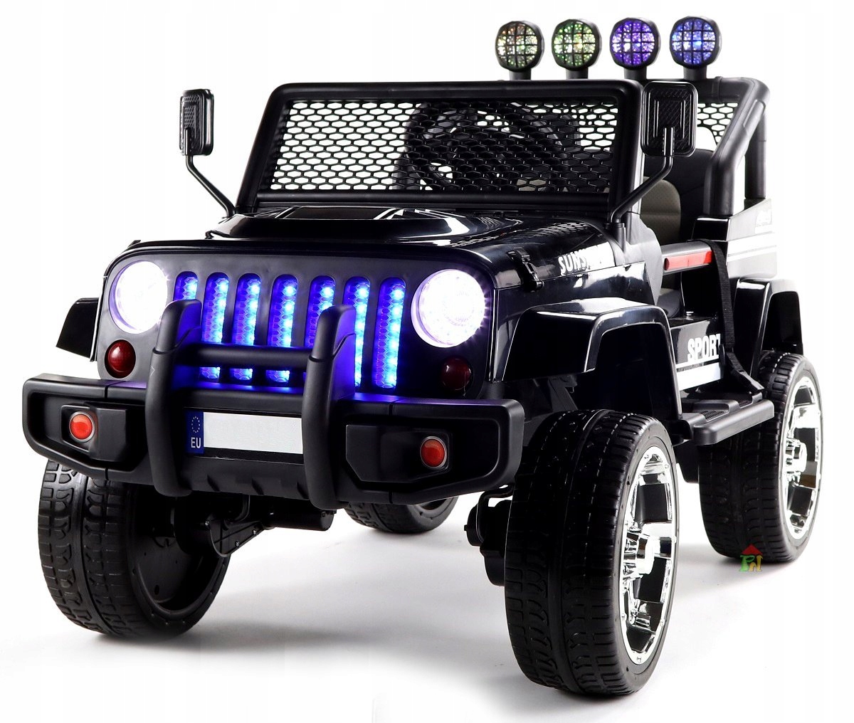 JEEP 4x4 Auta na akumulator SKÓRA GUMA 4 SILNIKI, 2x 12v 9ah, pilot, FM Długość pojazdu 125 cm