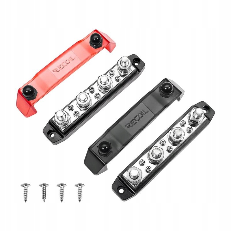 Sběrná lišta 250A 48V niklovaná měď, sada 2 ks 4 x 3/8“ BB46P-38