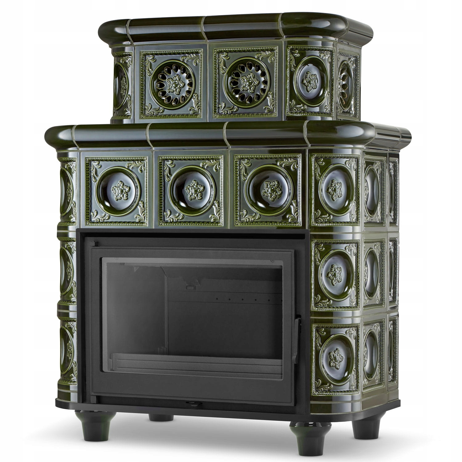 Kamna krbová kamna kozí kamna keramická krbová skříň Aspen olivová