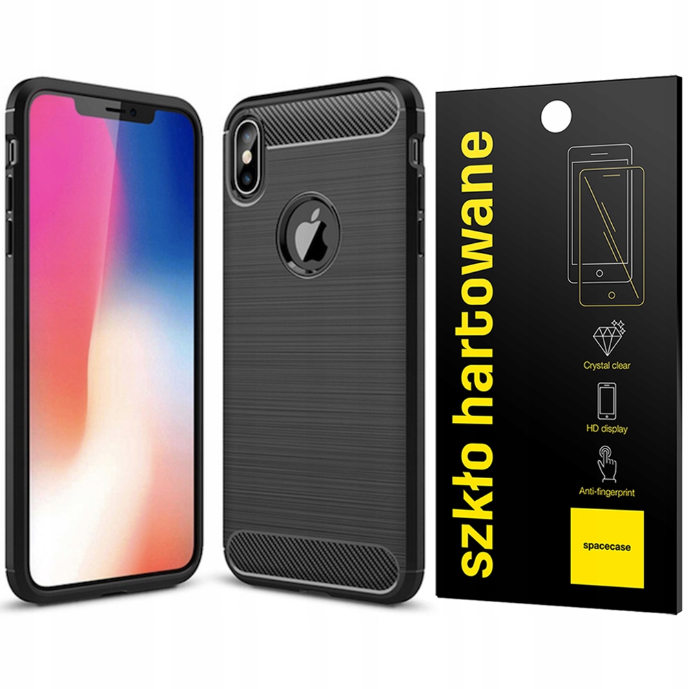 

Etui Pancerne Carbon Do Iphone Xs Max +pełne Szkło