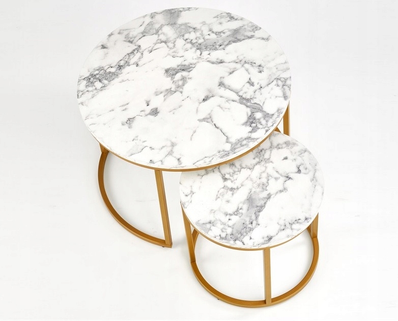 Набор из 2 журнальных столиков PAOLA, журнальный столик Marble / коллекция Golden Coffee Table