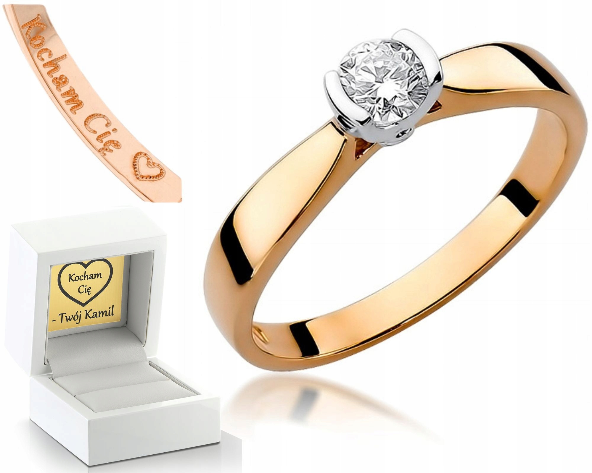 Klasický Prstýnek Briliant 0,30 Ct Růžové Zlato