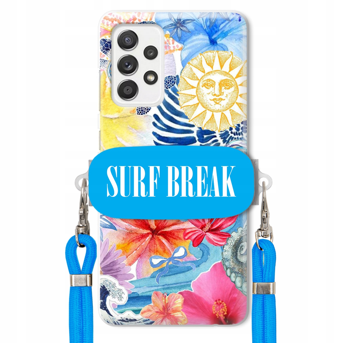 Puzdro pre Samsung A52 5G Vodítko Crossbody Blue Držiak Surf Break Lata