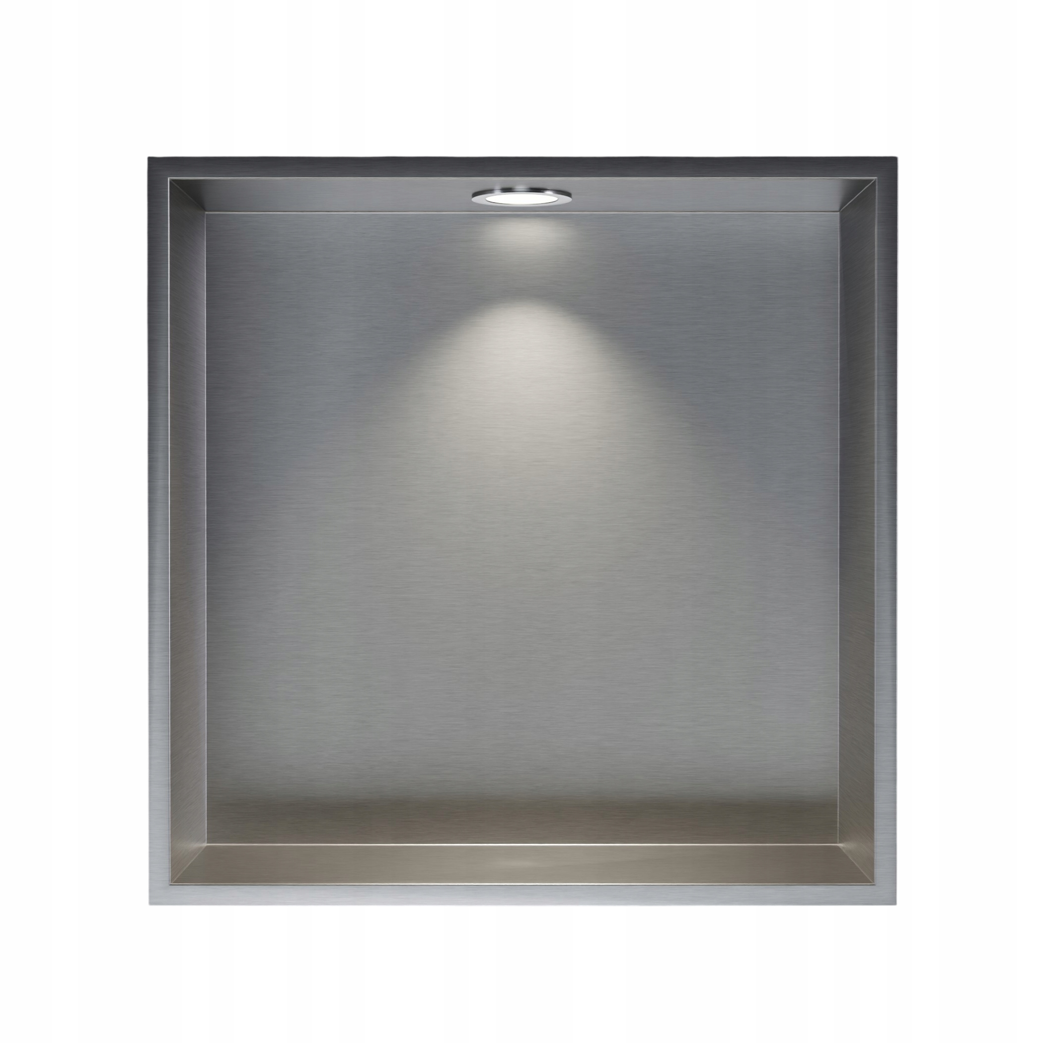 Półka wnękowa do zabudowy 30x20 nierdzewna Led oprawka chrom