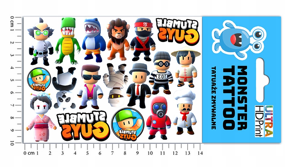 ZESTAW KOSZULKA TATUAŻE NAKLEJKI STUMBLE GUYS 128 Marka Inna marka