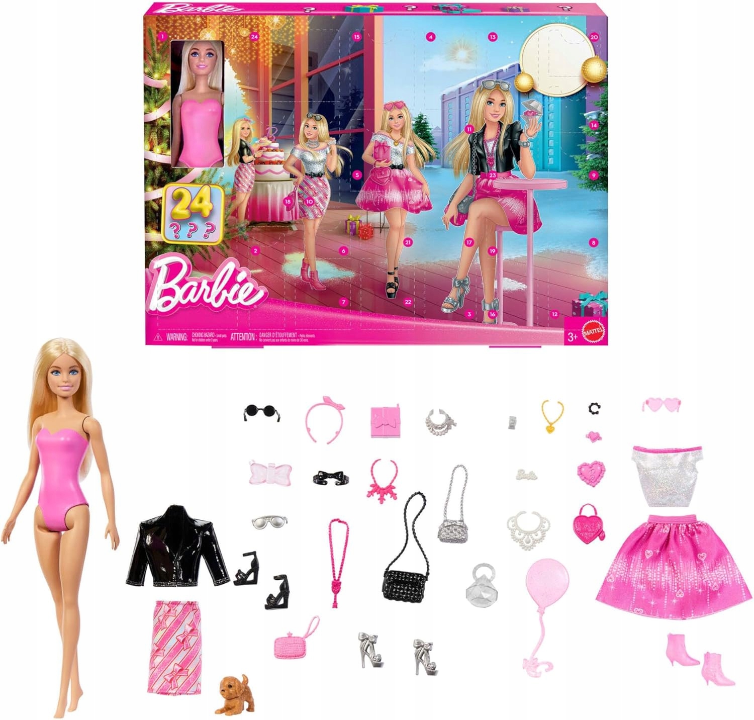 Lalka Barbie Adventní Módní Kalendář 24 překvapení panenka