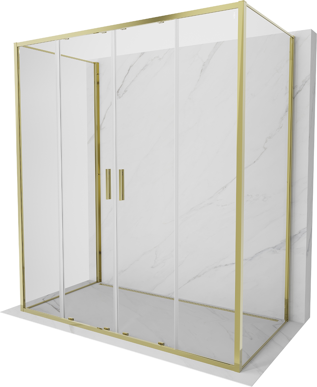 Mexen Exo-3S kabina prysznicowa 3-ścienna rozsuwana 200 x 80 cm, transparen