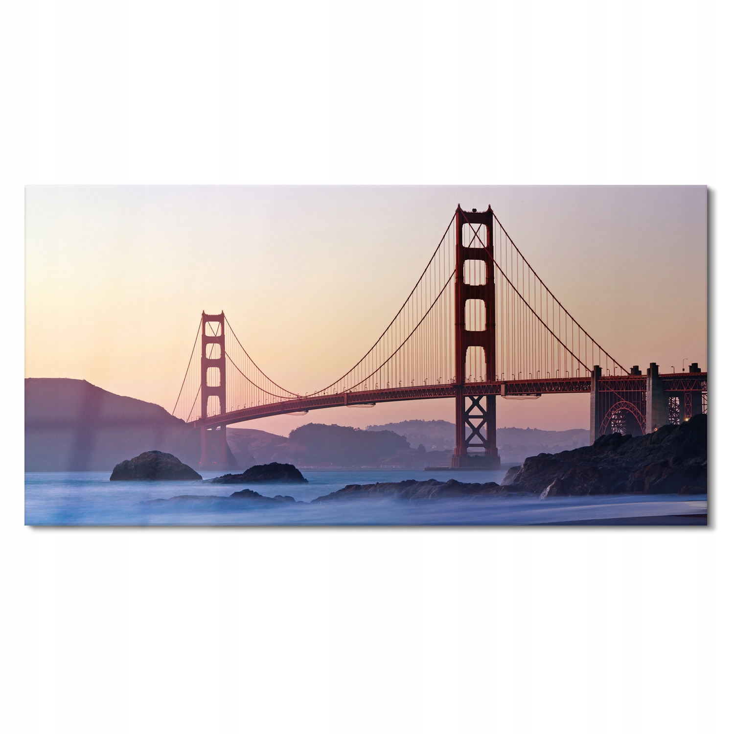 Skleněný fotoobraz do ložnice Most Golden Gate 120x60