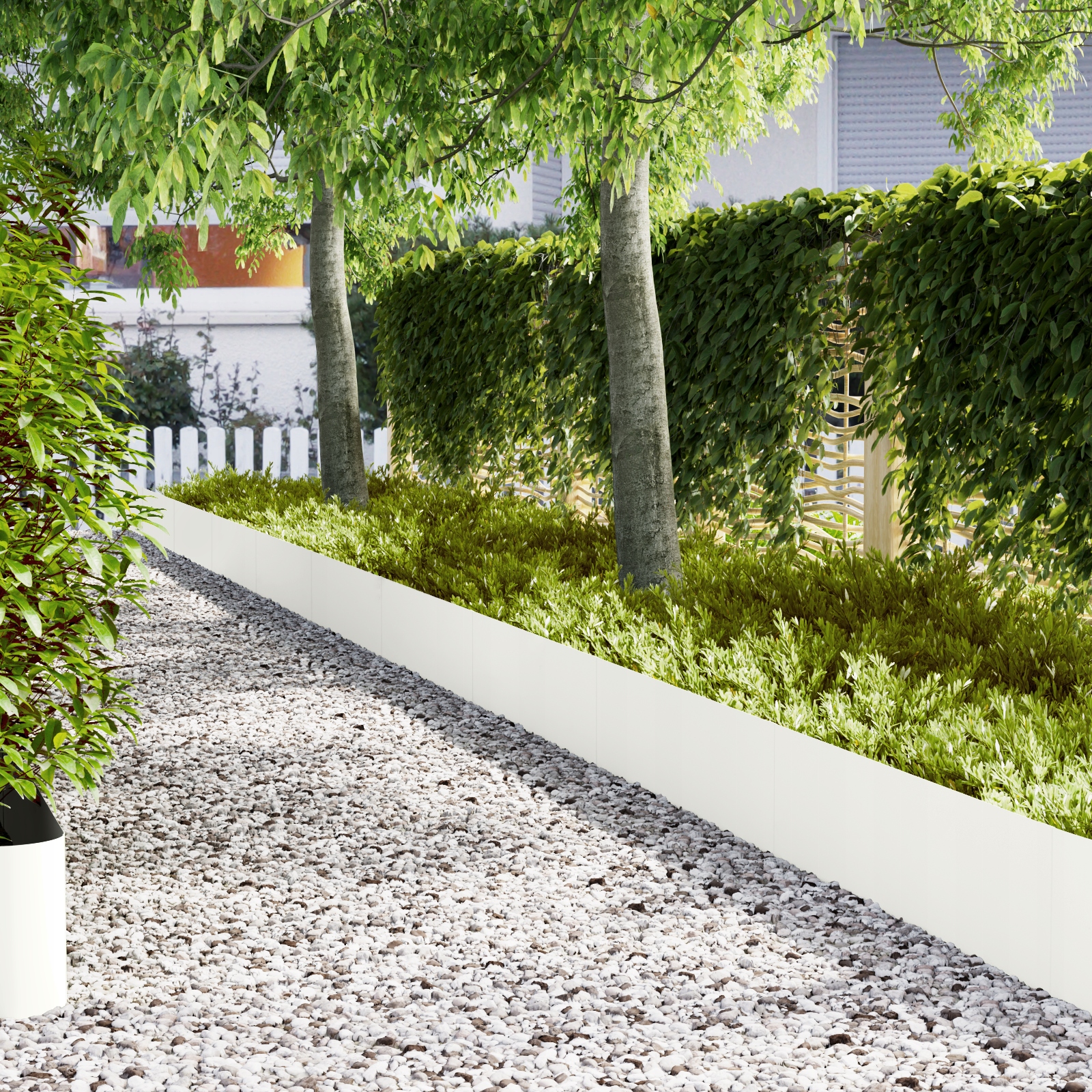 okrasné obruby 50 ks Bílé 100x0.5x30 cm Plast Bílá 3335789