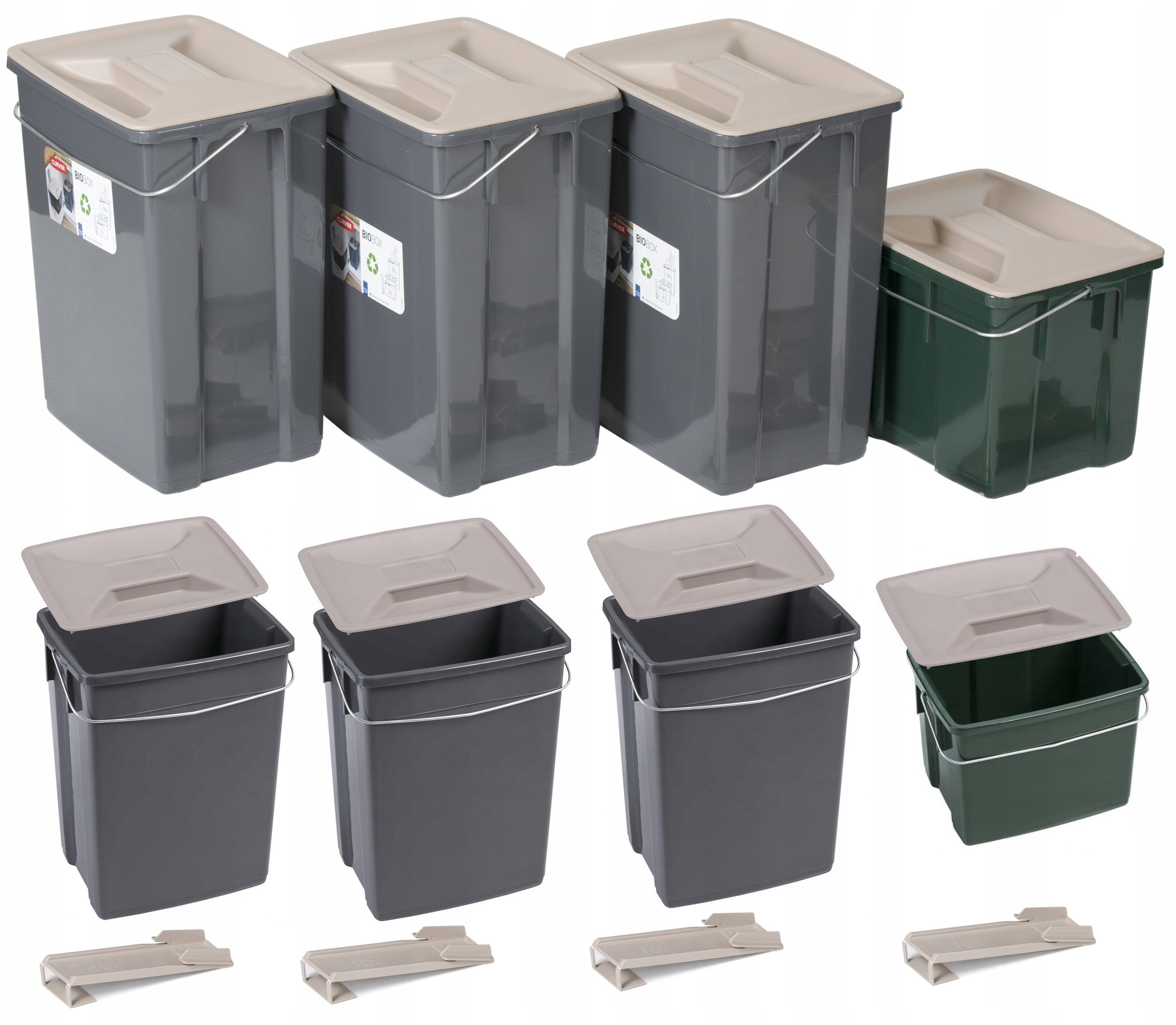 

Kosz Do Segregacji Śmieci Curver 4 Pojemniki 36L