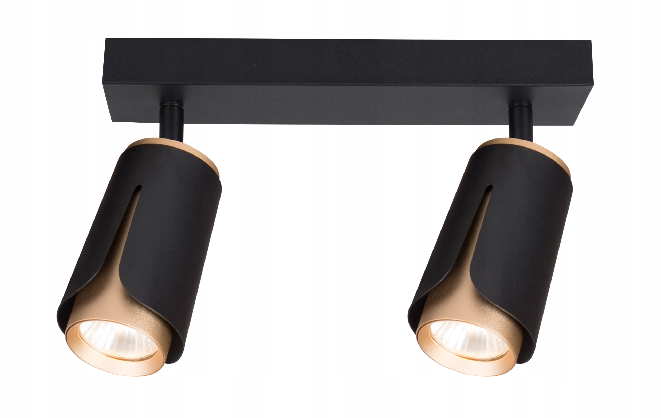 Závěsné stropní svítidlo spot pohyblivá tuba černo-zlatá Teo 2 GU10 Led