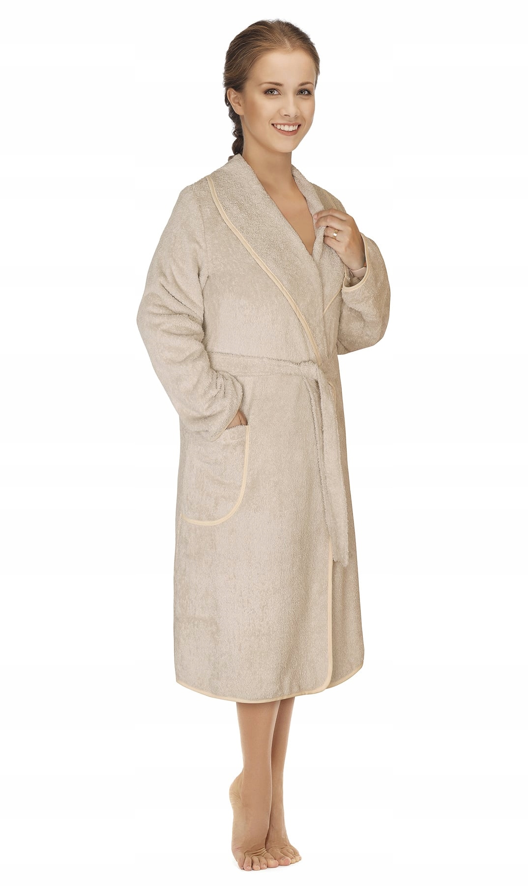 Župan Froté 4836/013 kávový, bavlněné froté, 330 g/m², dámský, velikost XXL