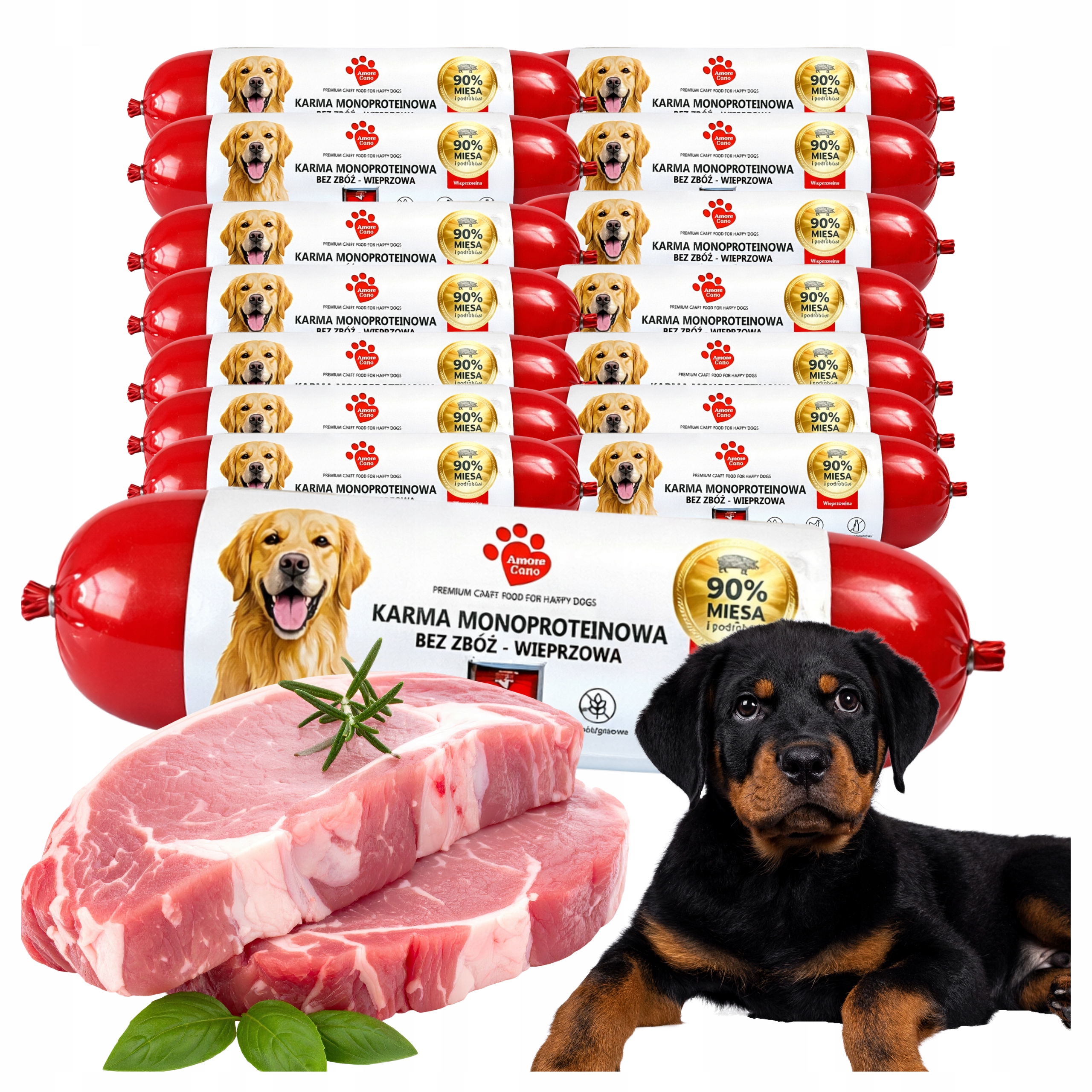 Levně Krmivo pro psy vepřová tyčinka monoproteinová 800 g, 15 ks Amore Cano