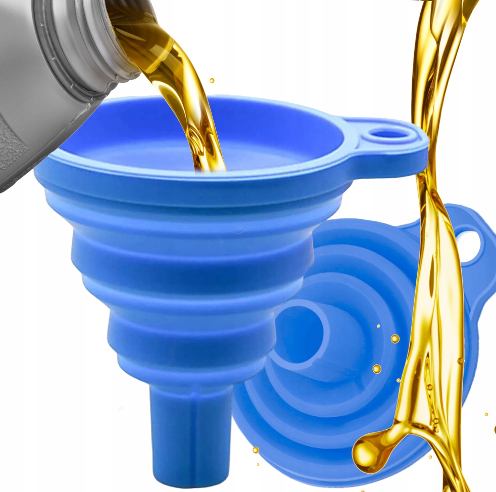 SKŁADANY LEJEK SILIKONOWY DO SAMOCHODU OLEJU PŁYN AUTA PŁYNÓW SAMOCHODOWYCH