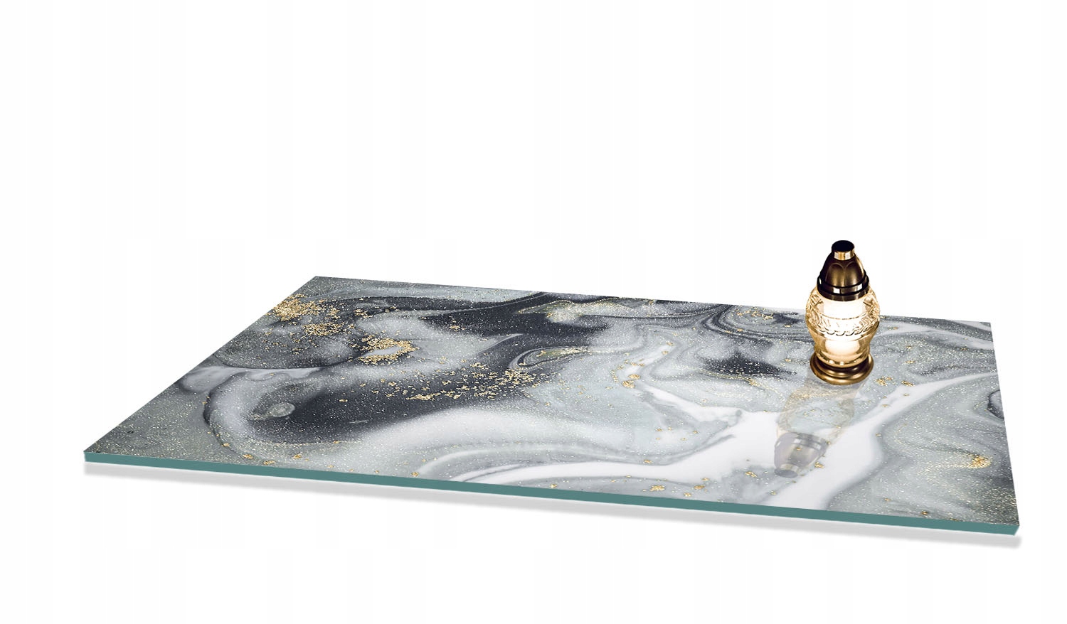 Podstavec pod Znice z Tvrzeného Skla na Pomník Hřbitov 80x52cm