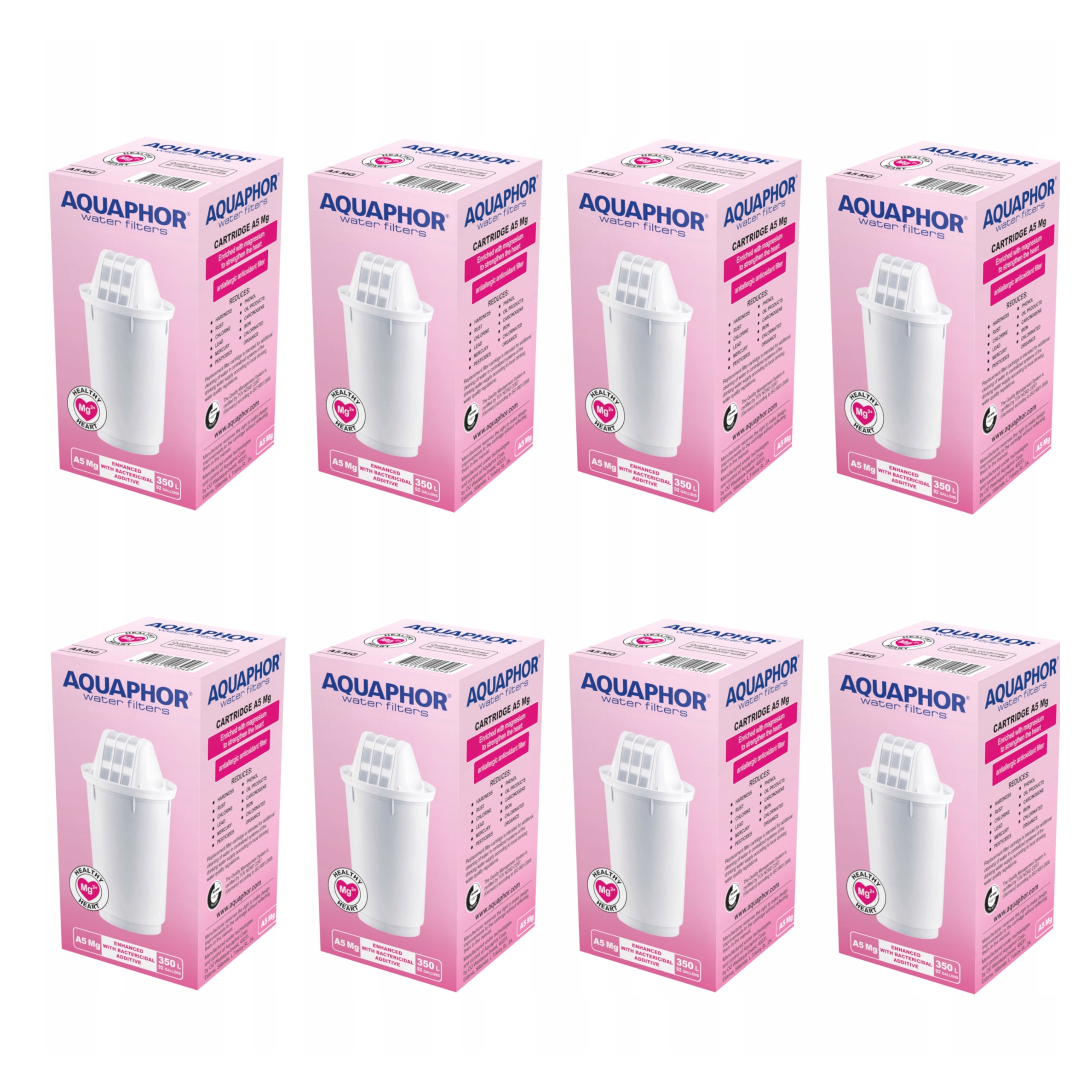 Filtrační vložka pro obohacování vody o hořčík Aquaphor A5 Mg, sada 8 kusů