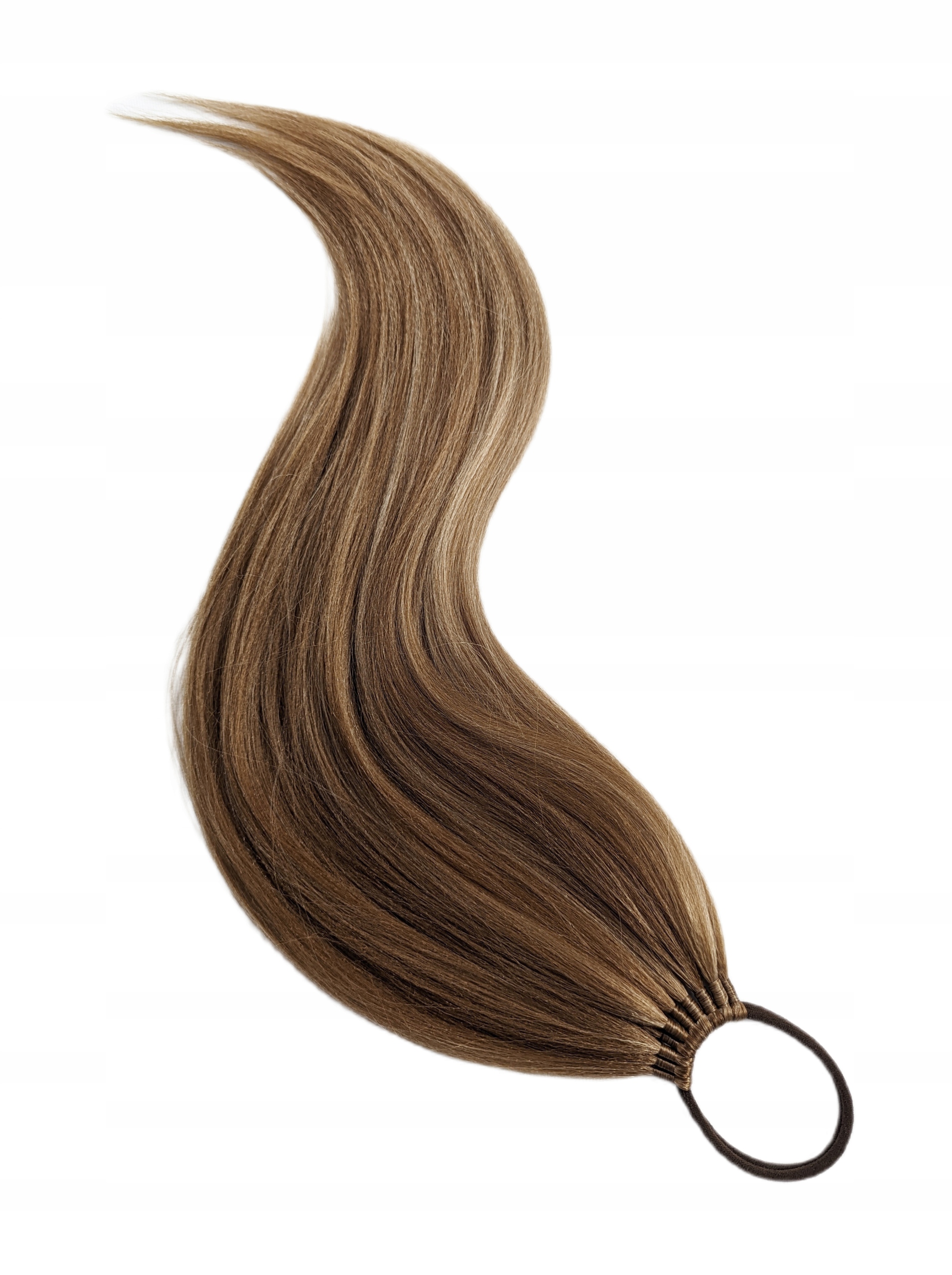 Připínací poník na gumičce, Příčesek, hnědý melír, Karamelová Dívka, 80 cm