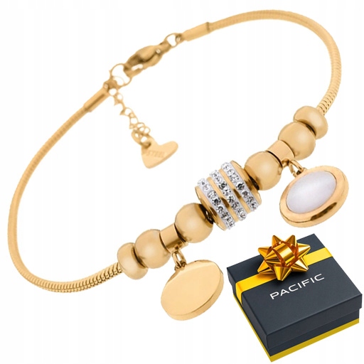 Bransoletka damska Pacific Alexa złota Cyrkonie