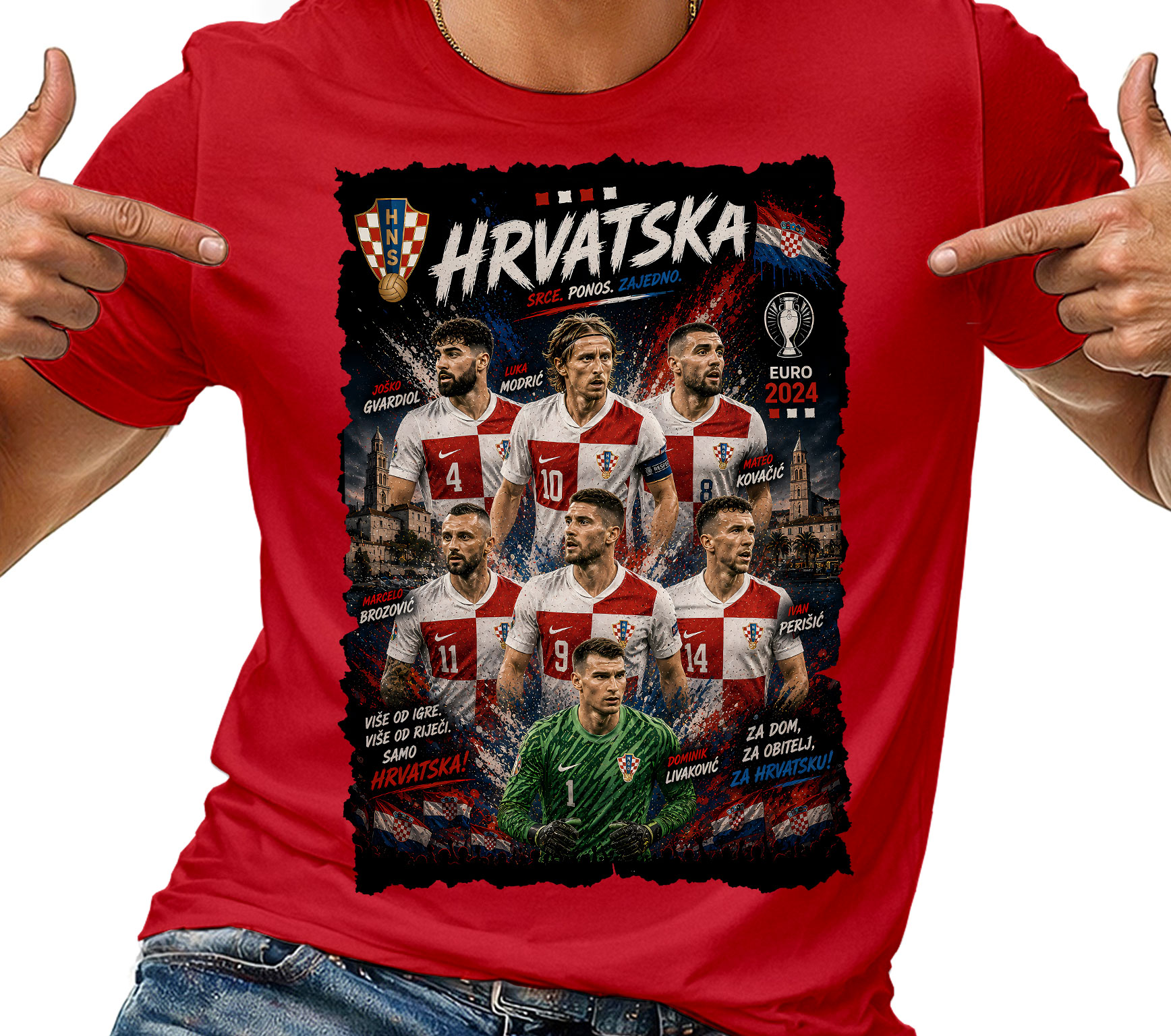 Tričko Tričko Pánské Chorvatsko Luka Modric Fotbal Pro Fanouška L