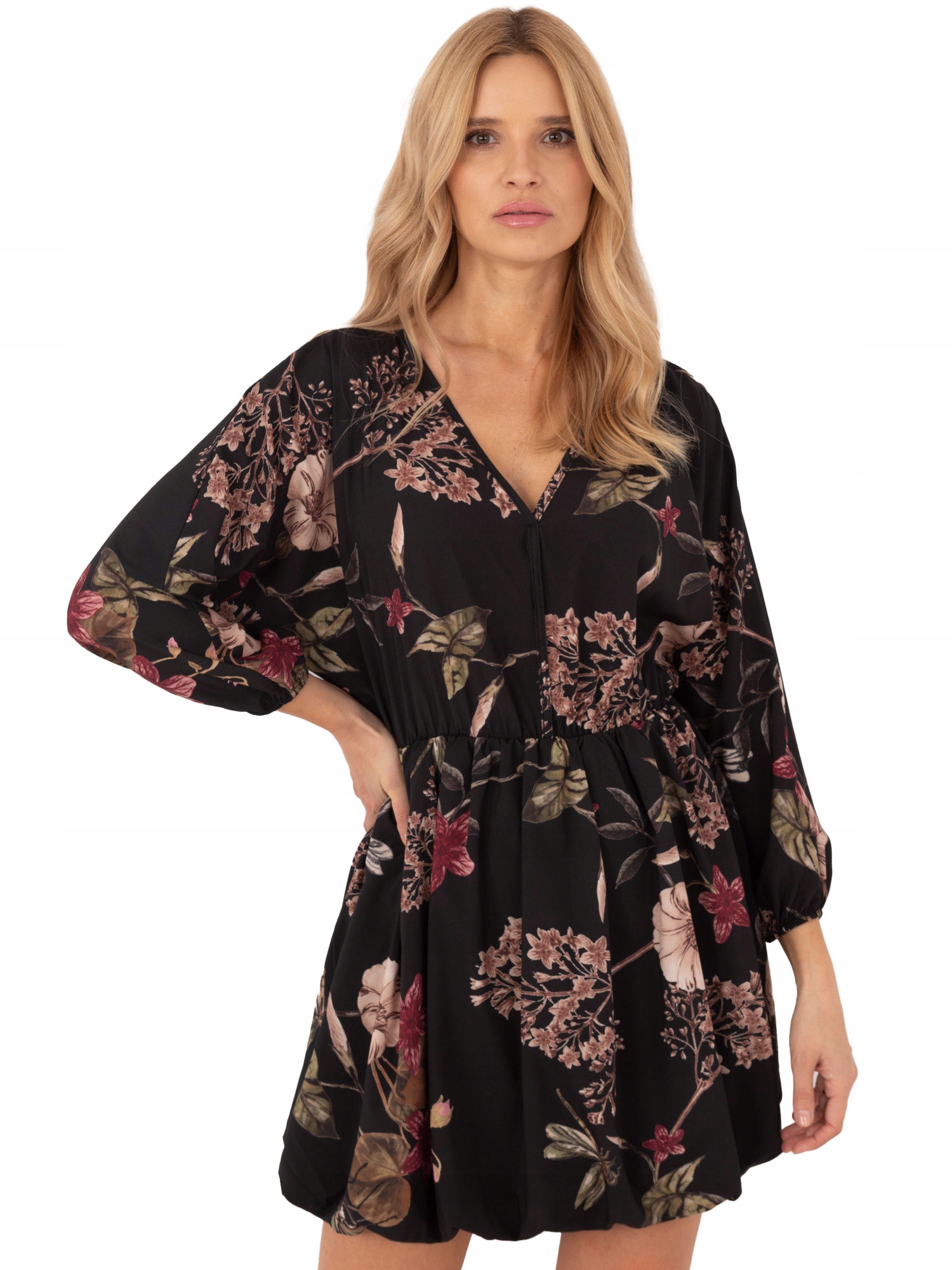 Sukienka damska rozkloszowana Mini w kwiaty