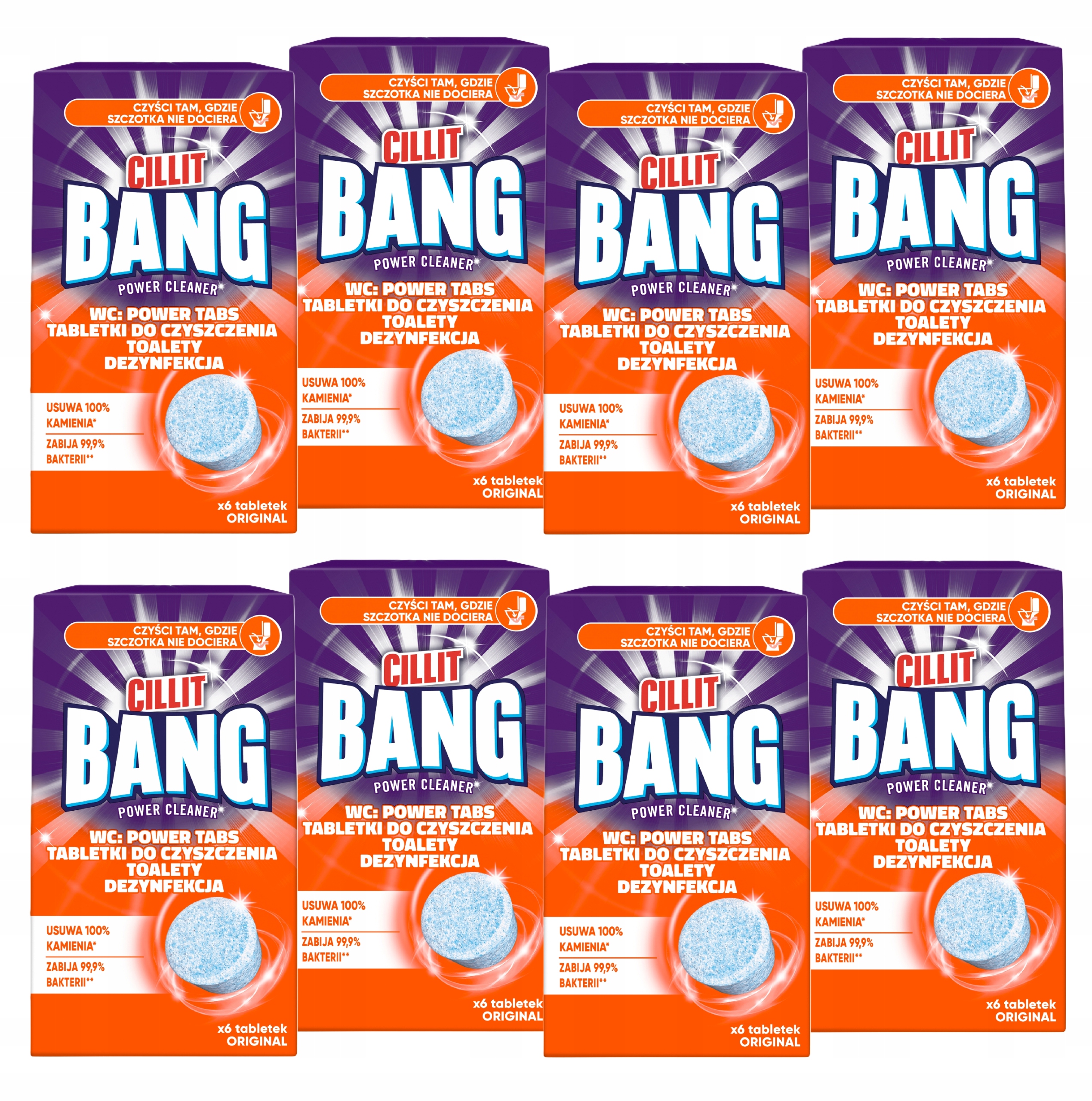 Cillit Bang Wc Power Tabs Tabletki do czyszczenia toalety 8x6 szt.