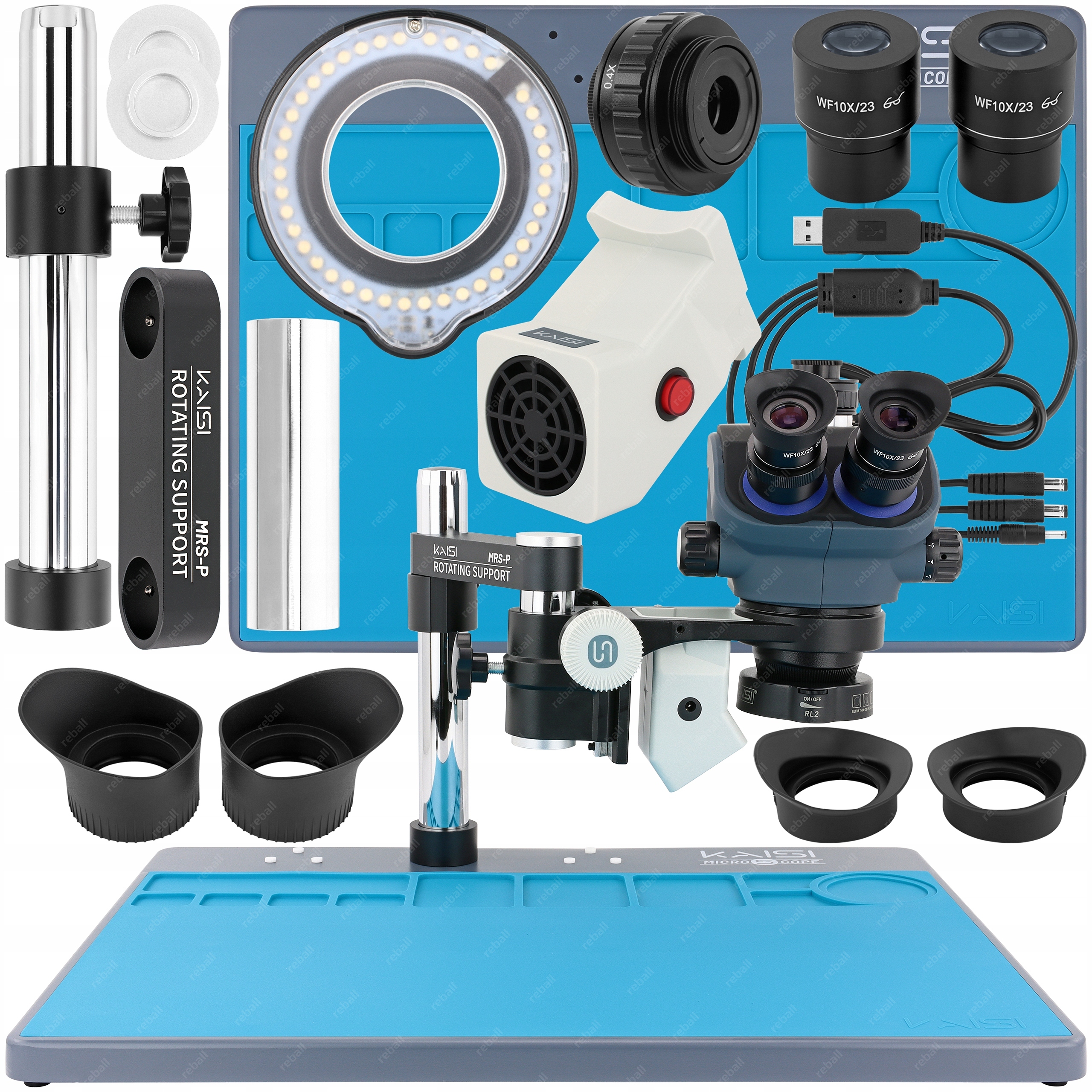 Stereoskopický Mikroskop Kaisi TX-350S Plus Pohlcovač Par Velká Pracovní Deska