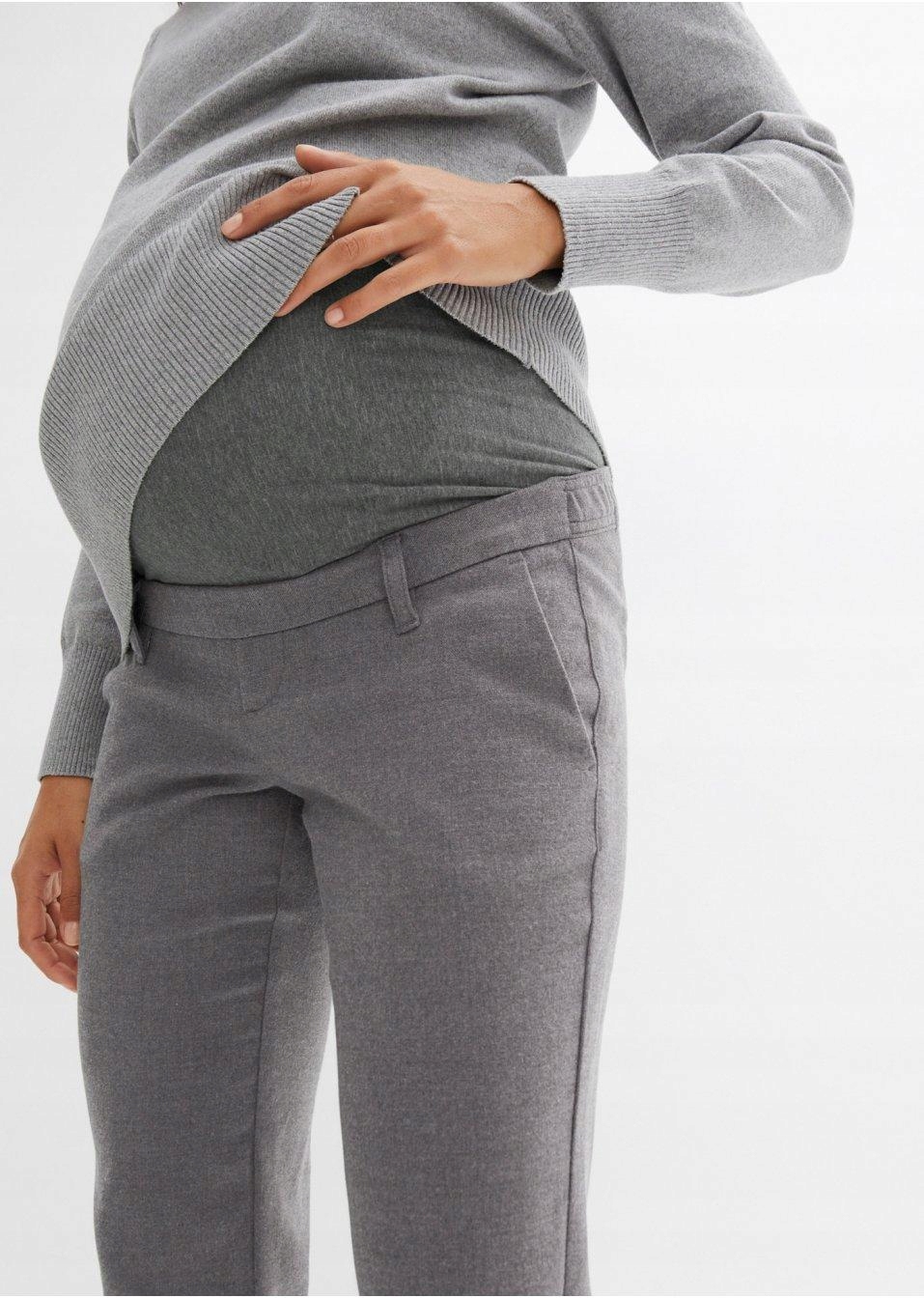 Bonprix SPODNIE STRETCH CIĄŻOWE xfj 34 Kolor szary