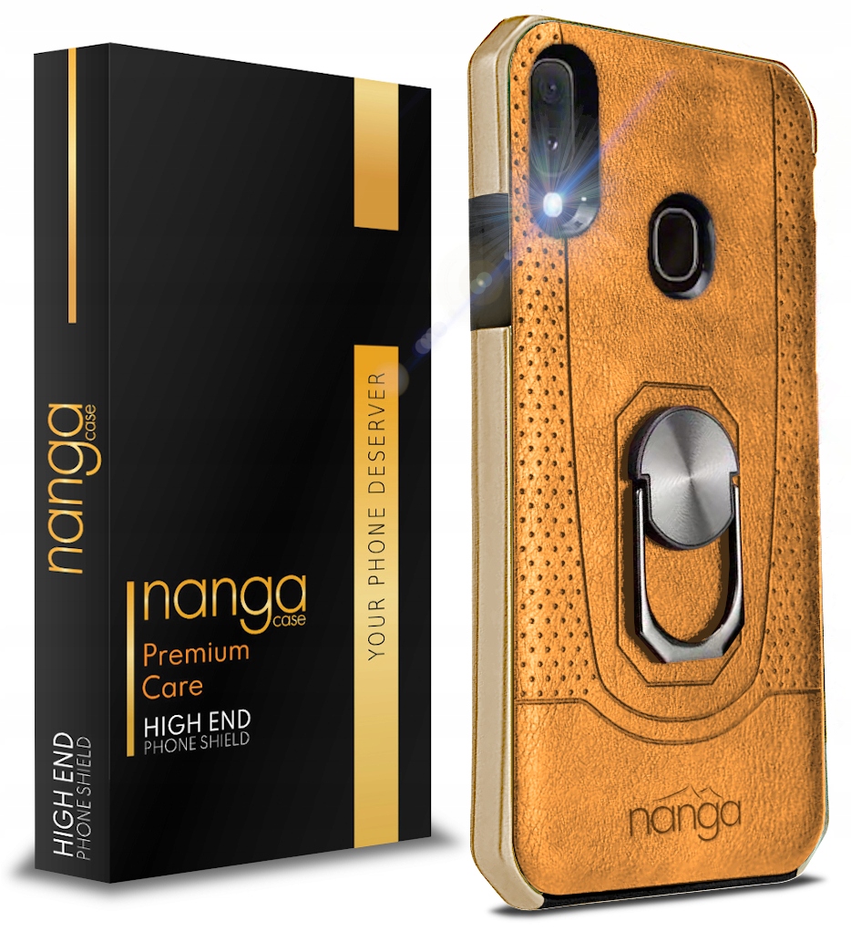 

Etui Skóra Vintage Ring Do Huawei P20 Lite Gold