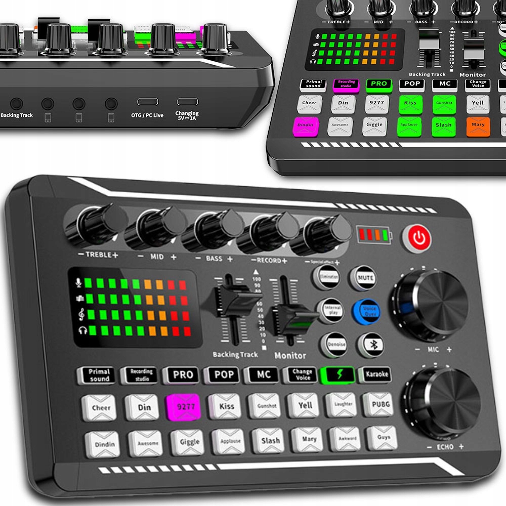 Mikser dźwięku Karta dźwiękowa do sterowania dźwiękiem dla podcastów