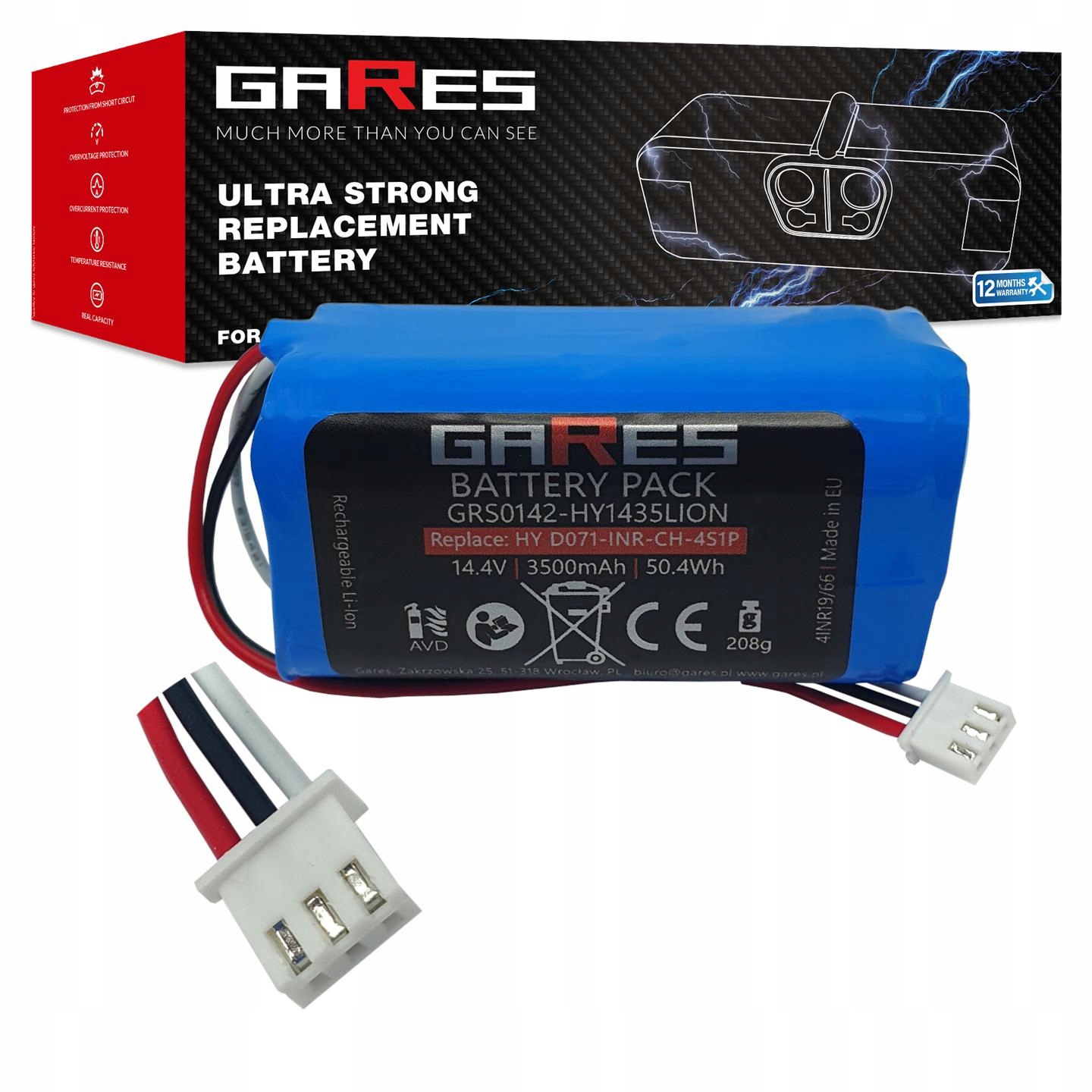 Akumulátor Gares pro Proscenic 830P 820P Neo 820P Neo 830P 14,4V 3,5Ah