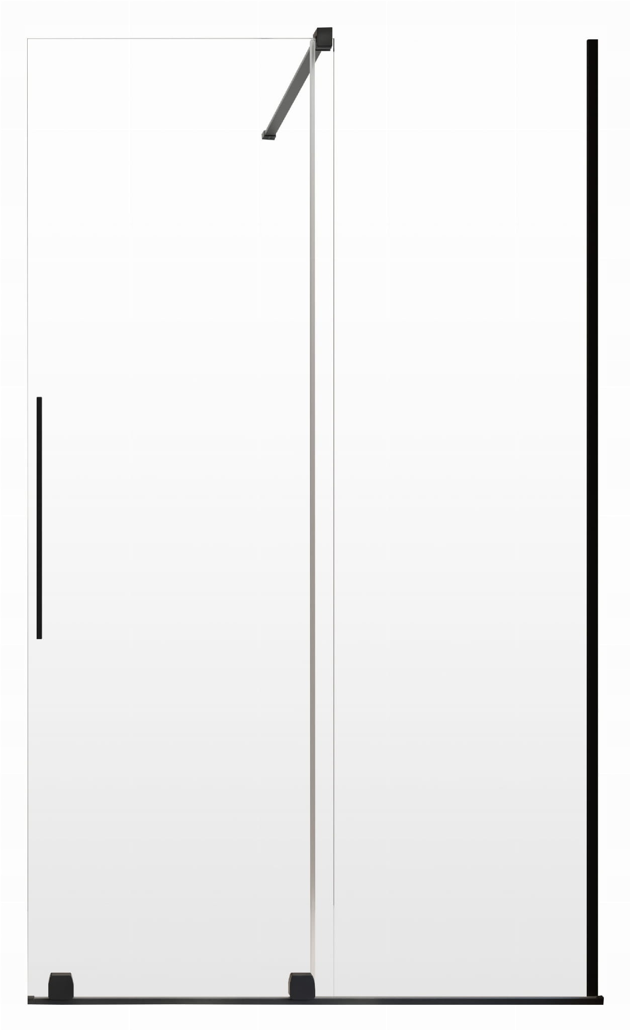 Radaway Furo kabina Walk-In 140 cm czarny, prawy, rozsuwany, wys. 200 cm