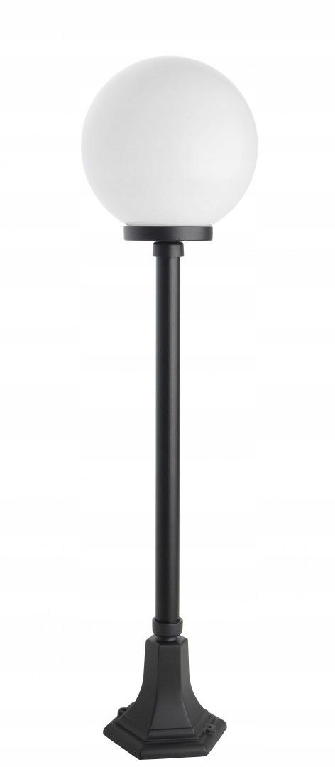 Su-ma Záhradná lampa Guľa IP43 103 cm E27 Guľa biela/dymová 25 cm čierna