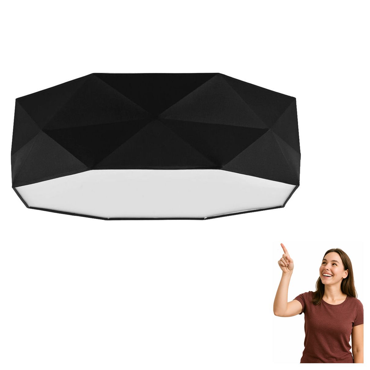 Stropná lampa Kantoor Black 1567 Tk Lighting