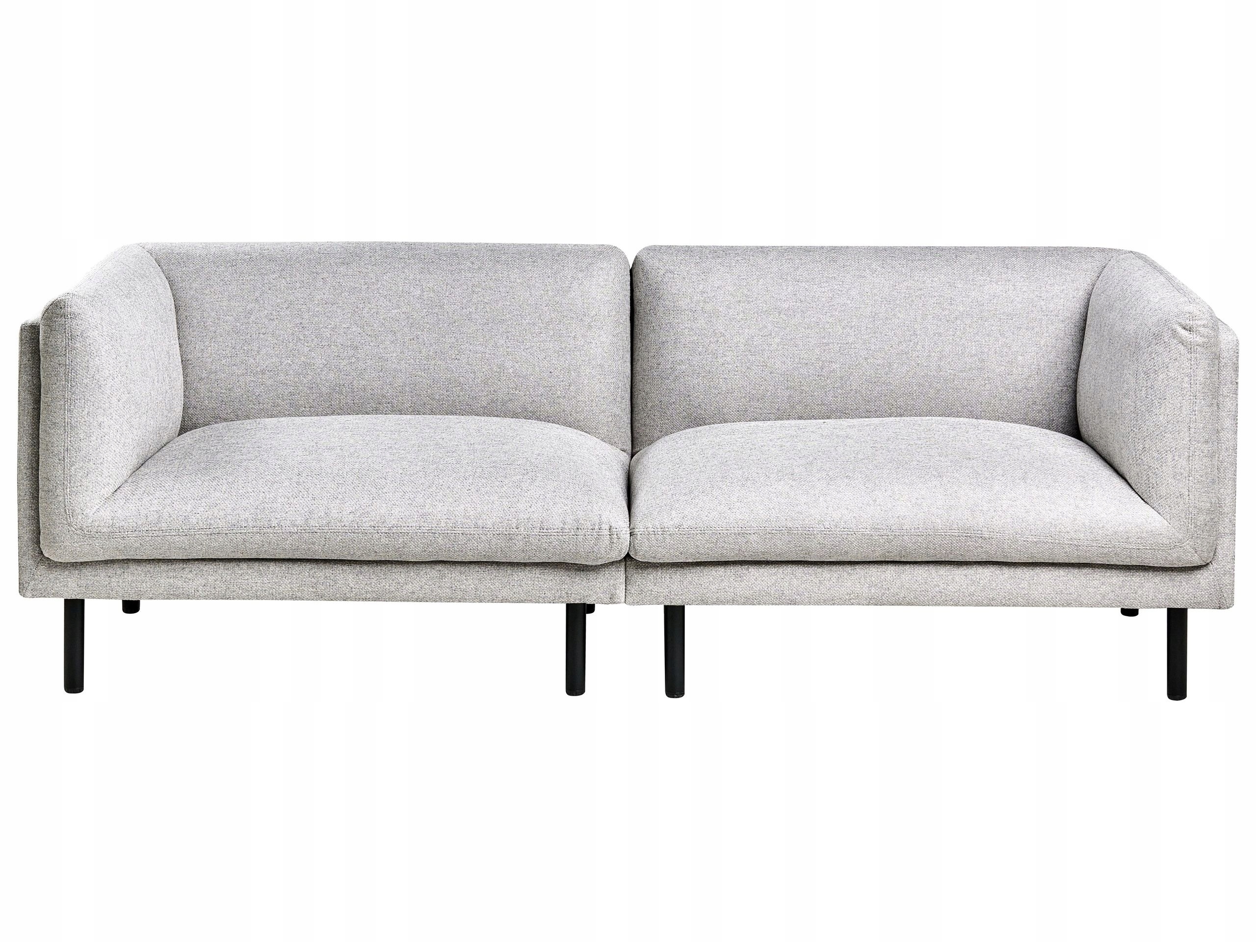 Sofa 3-osobowa poliester jasnoszara