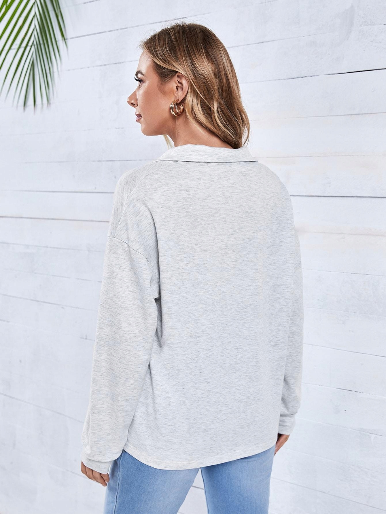 IC06114 *SHEIN CIĄŻOWA BLUZA DRESOWA Z ZAMKIEM L Rozmiar L