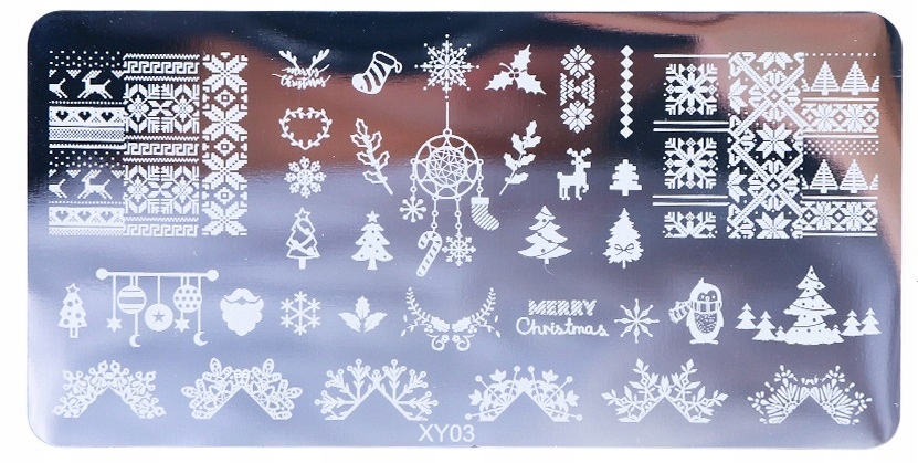 BLASZKA PŁYTKA DO STEMPLI PAZNOKCI ŚWIĄTECZNA XY3 Marka inna marka