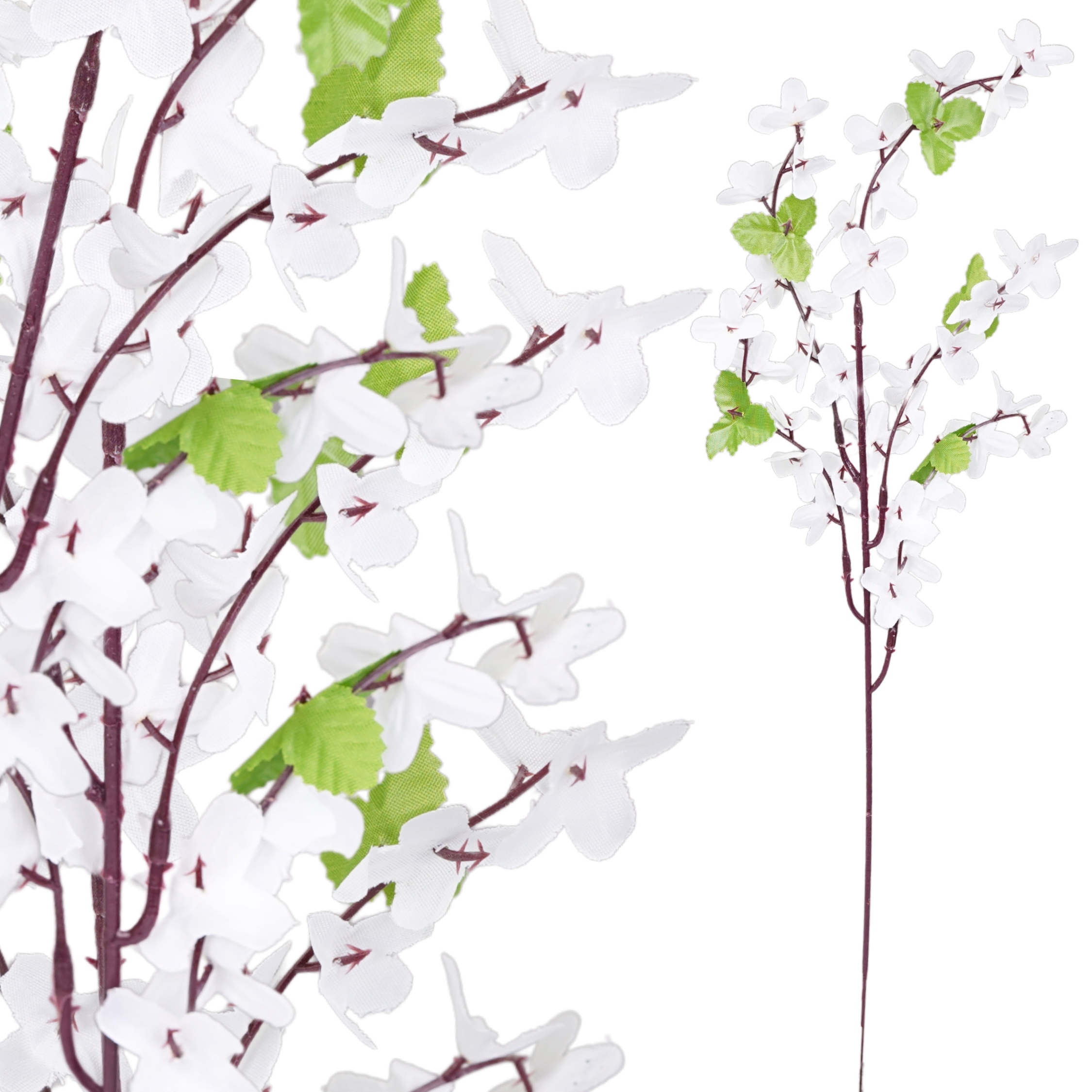 FORSYCJA BIAŁA SZTUCZNA GAŁĄZKA DŁUGA KWIATY WIOSENNE DODATEK STROIK 52CM