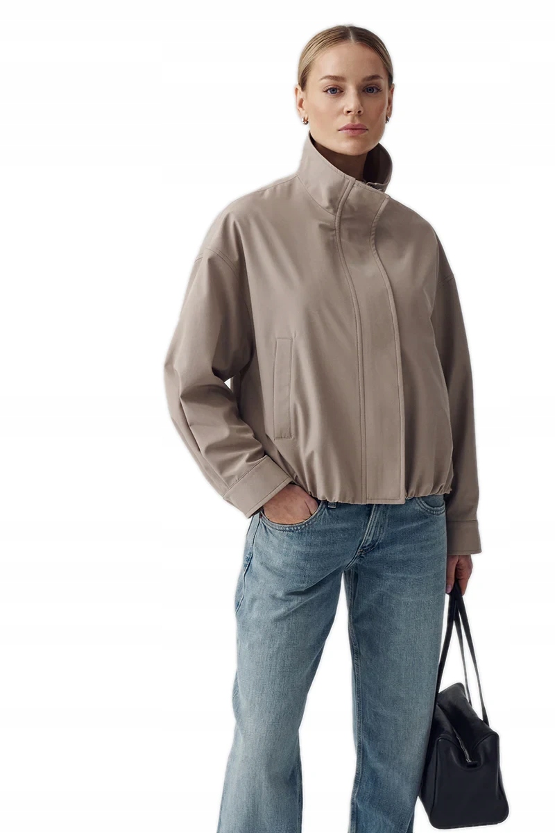 Dámská Jarní Béžová Lehká Volná Oversize Bunda Typu Birka Janbor