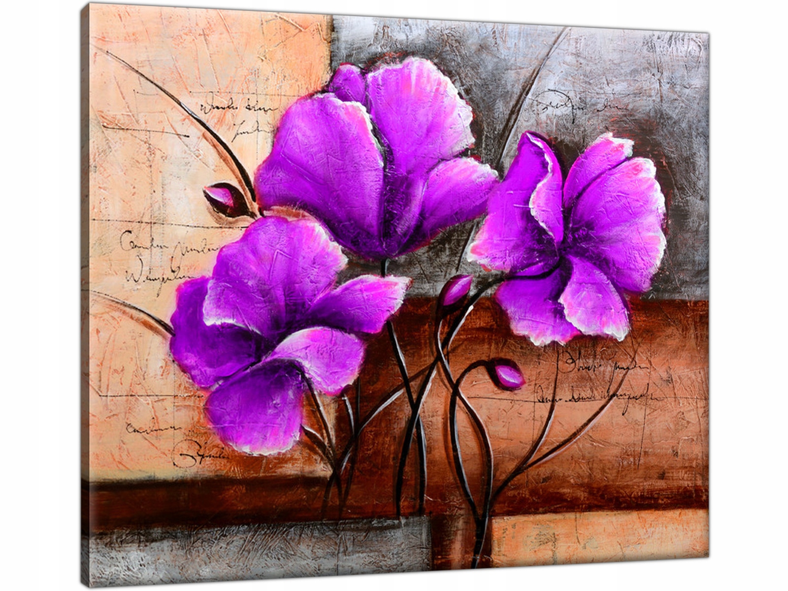 

Fioletowe Maki 60x50 cm Obraz do salonu Kwiaty