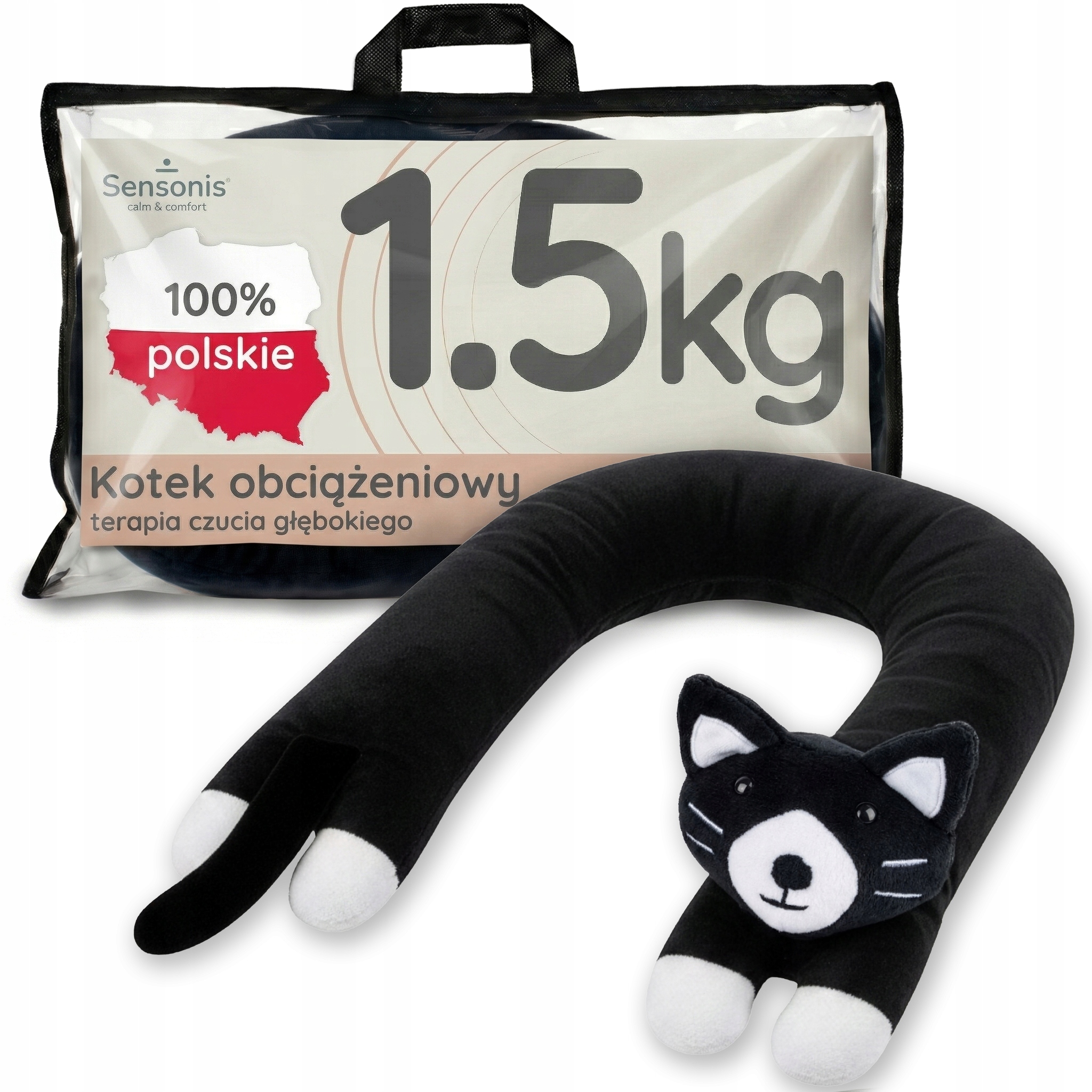 Maskotka Obciążeniowa 1,5kg(reg.) Kot kołnierz obciążeniowy Sensonis Polski