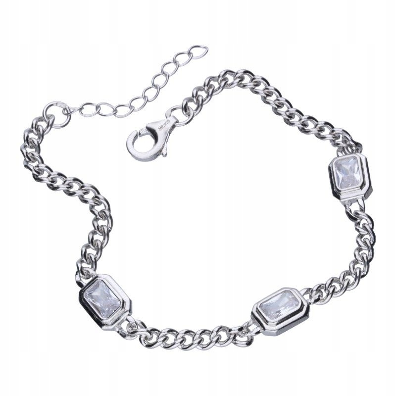 Náramek řetízek pancíř stříbro 925 zirkony 7.17 g jako dárek