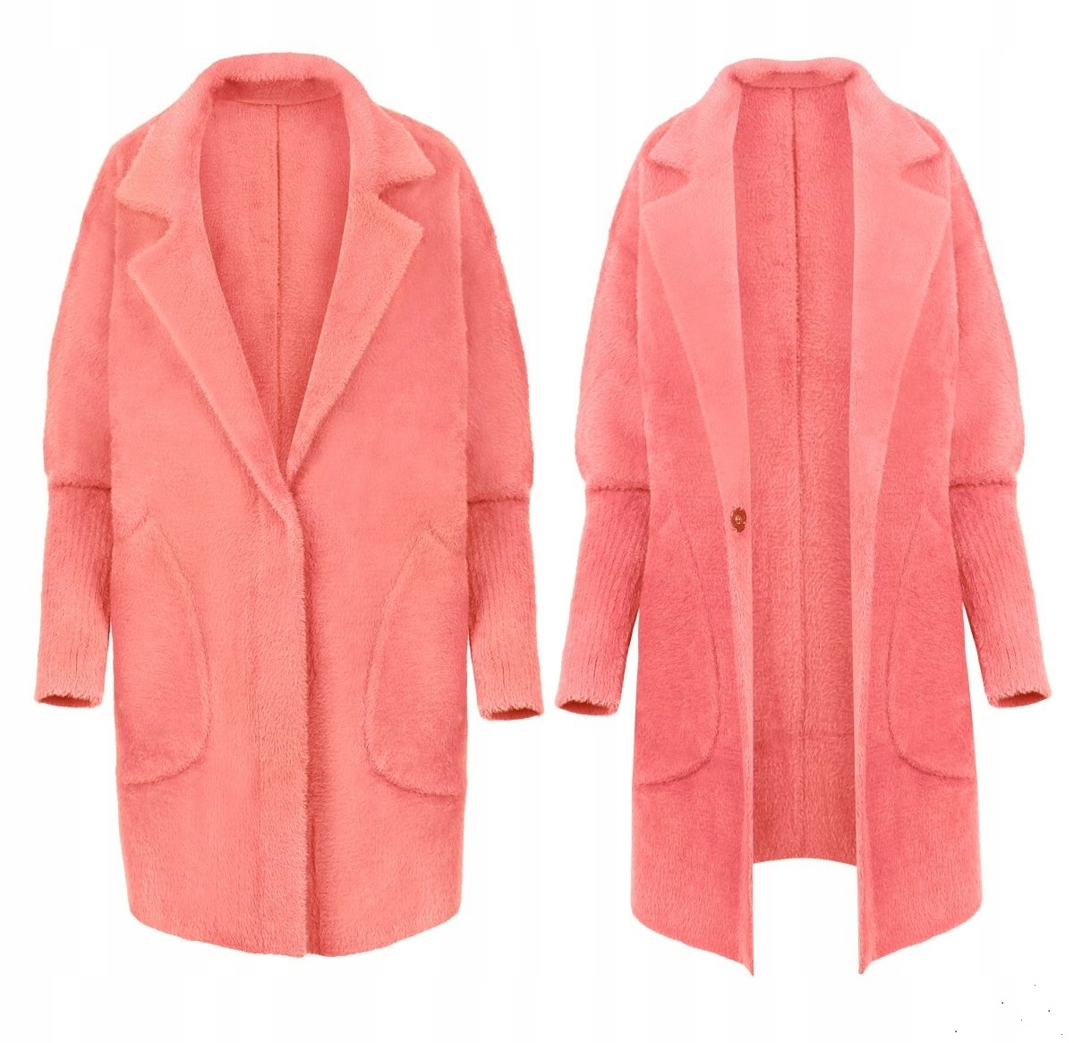 Svetr Alpaka Teplý Měkoučký Vlna Oversize Límec Cukrová Růžová