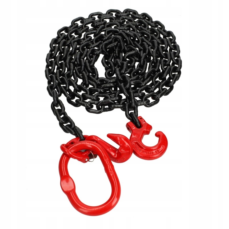 Řetěz Zrywkový G80 Kulatý 5 m fi 8 mm 2 Háky Spojovací Článek Zrywka