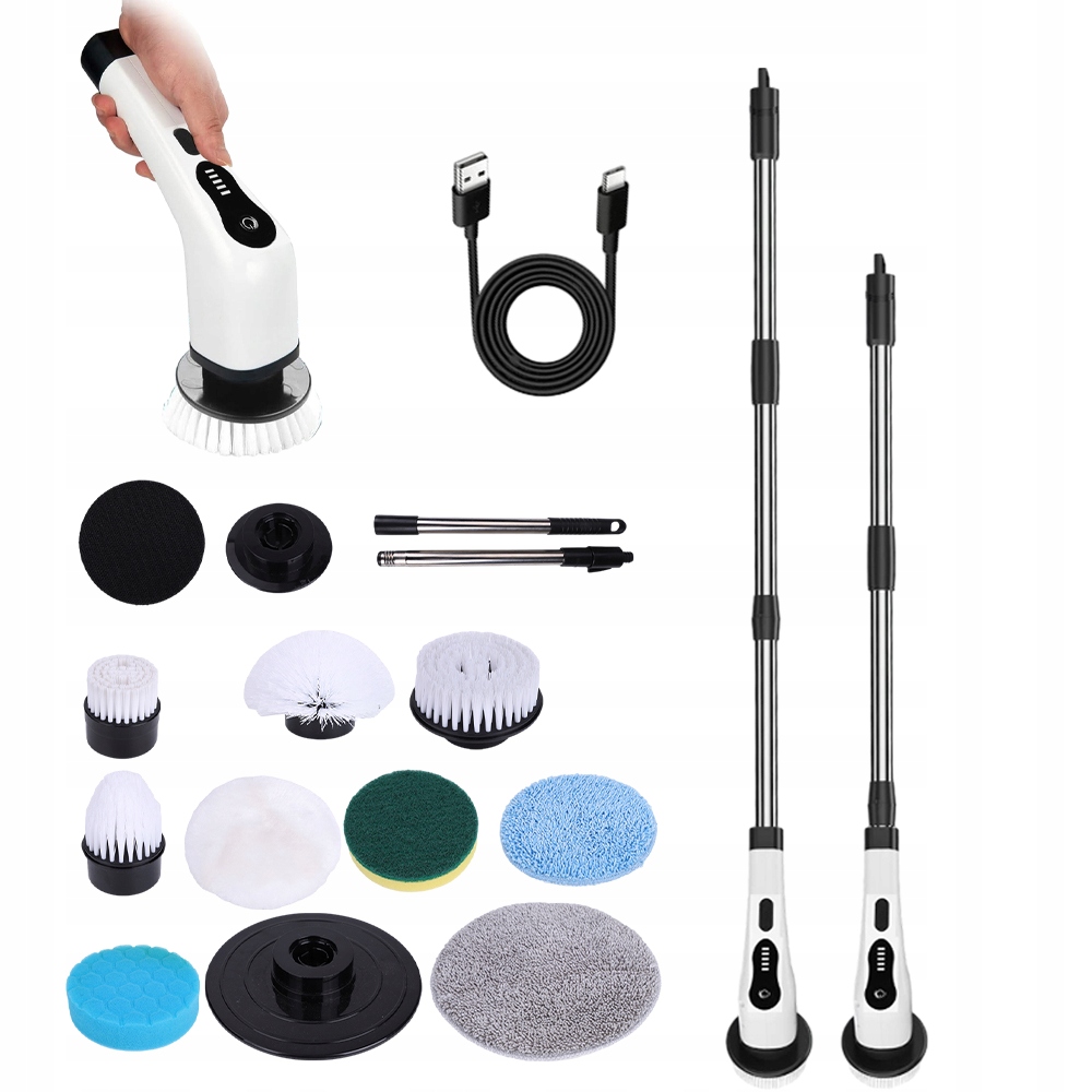 Levně Elektrický Čisticí Kartáč Rotační, Voděodolný 9V1 2000 Mah Usb-c