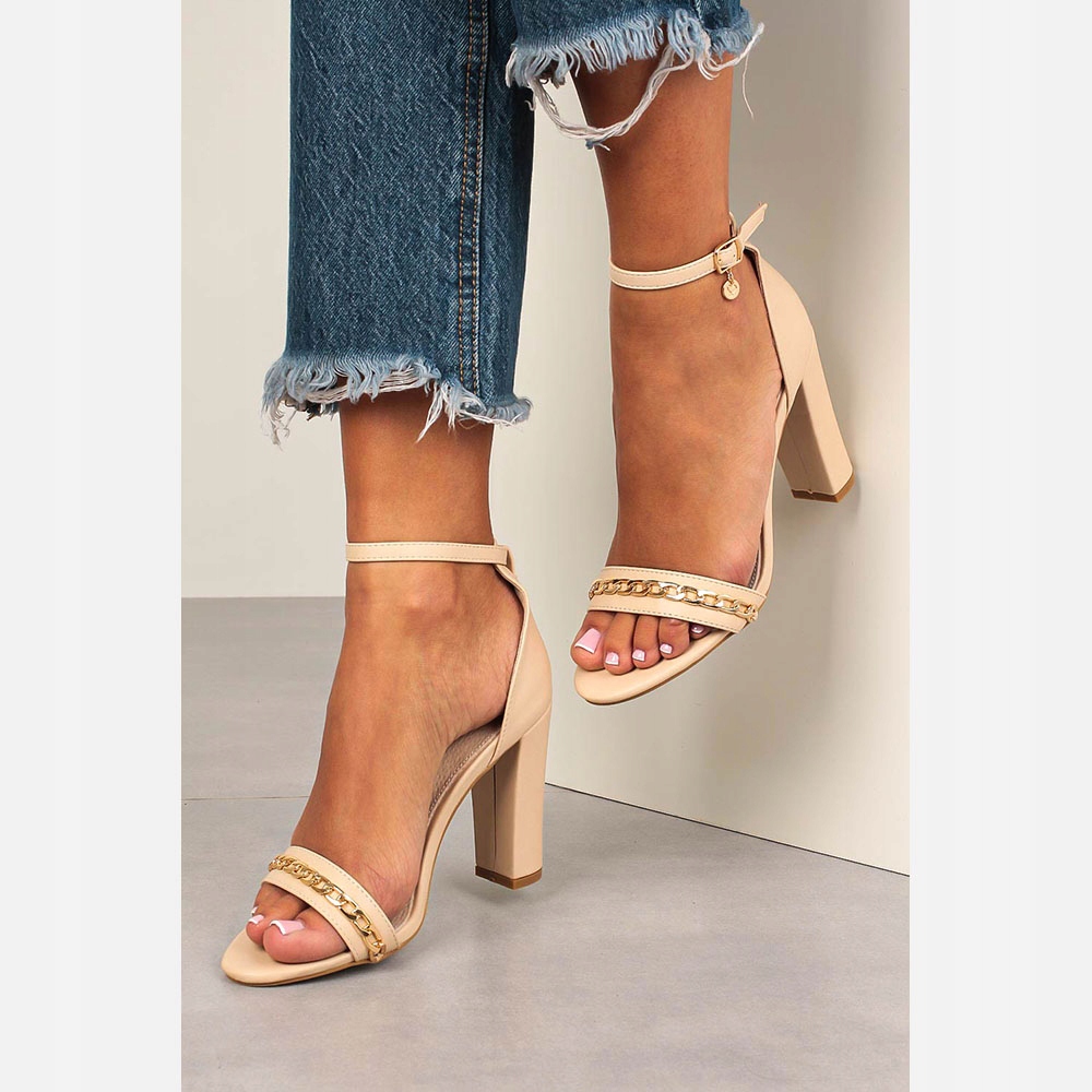 ELEGANCKIE STABILNE SANDAŁY BUTY DAMSKIE NA SŁUPKU Marka Casu