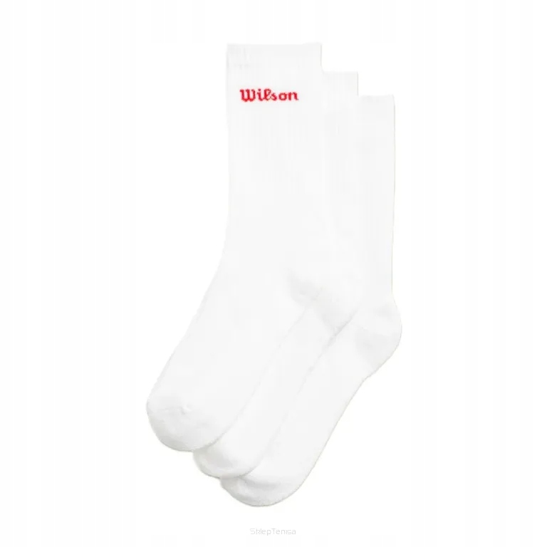 Skarpety tenisowe Wilson Crew Logo Sock 3P białe 43-46