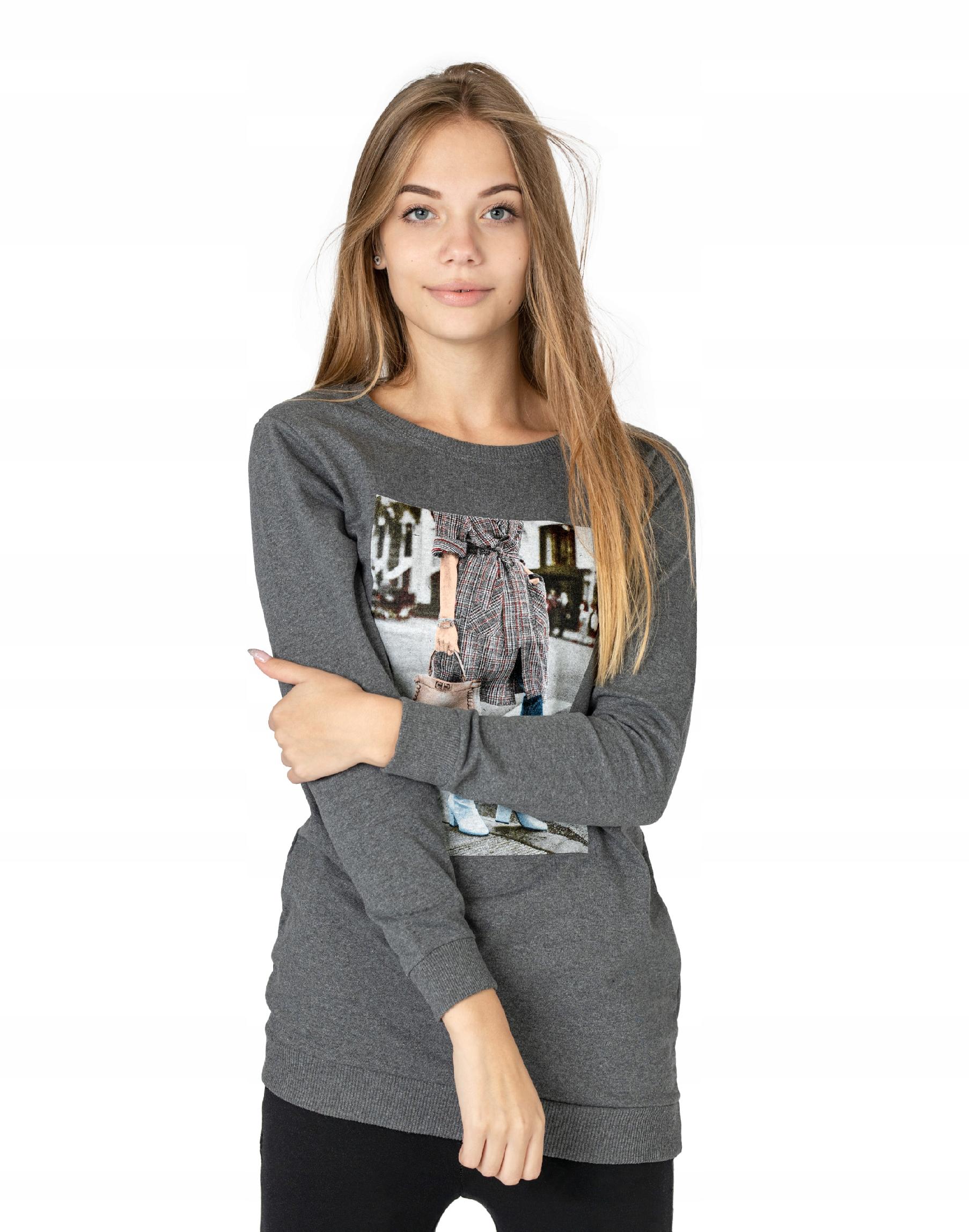 

Długa Bluza Tunika Damska Bawełniana 249-08 r M